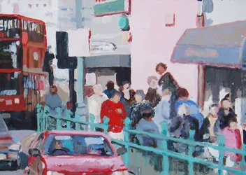 Chaussée bondée, 2007 (huile sur toile)