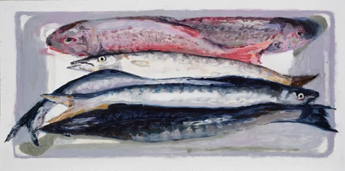 Caisse à poisson 3 (Billingsgate, Londres), 2016 (huile sur carton)