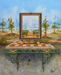 Hommage à JR, 2025 (huile sur panneau)