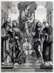 Madone assise sur un trône entourée de saints, vers 1494-1517, 1870