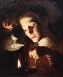 Fille avec une lanterne