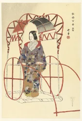 Scène de la pièce de Noh Yuya (série Cent pièces de Noh)