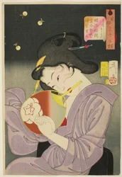 Ravi (Ureshiso), de la série "Trente-deux aspects des femmes (Fuzoku sanjuniso)"