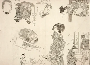 Dessins préparatoires pour des illustrations de mélodrames