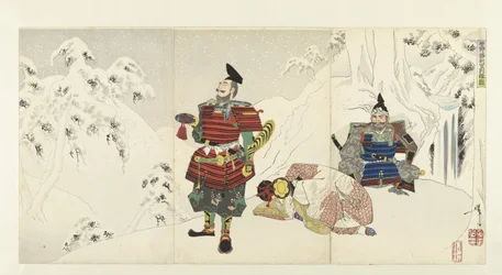Séparation de Yoshitsune et Shizuka gozen dans les montagnes de Yoshino, 1892