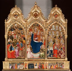Prédelle avec la vie de Saint Barthélemy, de la Vierge à l