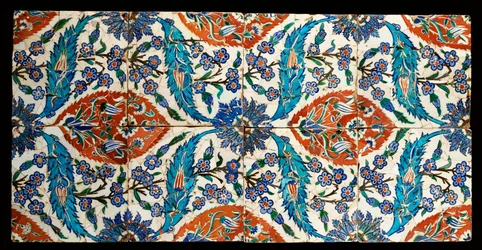 Huit carreaux carrés polychromes composites d