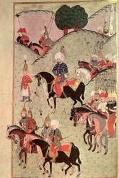 TSM H.1339 Sultan Selim II (1524-74) chevauchant entre Kotahia et Belgrade pour rejoindre l