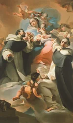 Notre-Dame du Rosaire avec enfant, Saint Dominique et Saint Vincent Ferrier, vers 1773