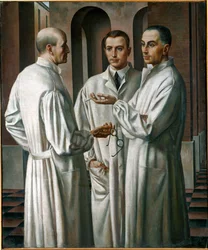 Trois chirurgiens (peinture sur toile)