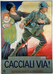 Affiche de propagande fasciste pour le prêt national, 20e siècle