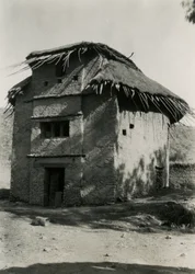 Hutte carrée au toit de chaume, Axum, Éthiopie, photographie d