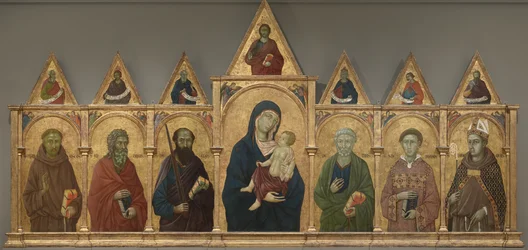 Vierge et Enfant avec Saints François, André, Paul, Pierre, Étienne et Louis de Toulouse, c.1317-21