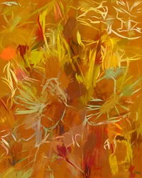 Abstrait botanique doré