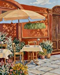 Scène de café en terrasse