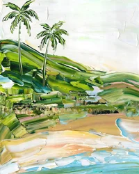 Palmiers de plage tropicale