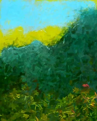 Paysage de montagne aux couleurs éclatantes