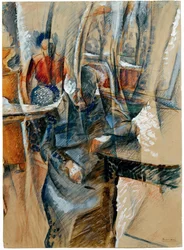 Intérieur avec deux figures féminines, 1916