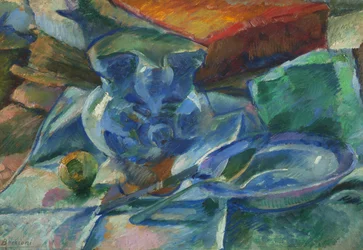 Nature morte avec poteries, couverts et fruits, 1915