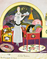 Scène de style moderne, décor théâtral