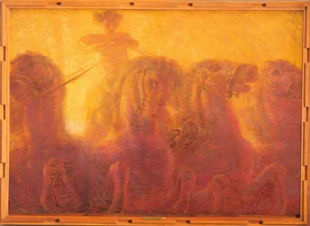 4 chevaux cabrés tirant le char du Soleil