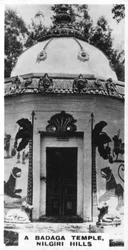 Un temple Badaga, collines Nilgiri, Inde, vers 1925