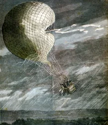 Un ballon frappé par la foudre près de Chicago, Illinois, USA, 1891