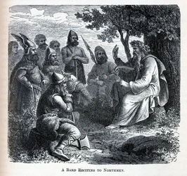 Un barde récitant aux Northmen, 1882