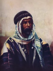 Un cheikh bédouin portant un burnous, 1902