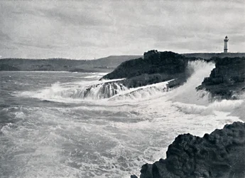 Une vue charmante du paysage côtier pittoresque de N.S.W., vers 1900