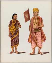 Un couple de la série Costumes et professions, milieu des années 1800