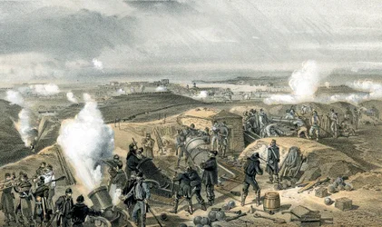Une chaude journée dans les batteries, guerre de Crimée, 1853-1856