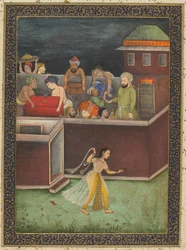 Une maison cambriolée la nuit, vers 1700