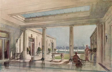 Une maison à Grosvenor Road, Westminster Thames Embankment. G. & A. Gilbert Scott, architectes