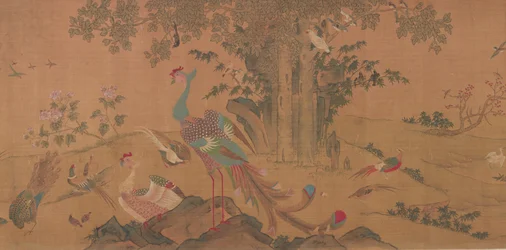 Cent oiseaux vénèrent les phénix, dynastie Qing, 18ème siècle