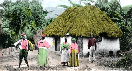 Un village jamaïcain, début des années 1900