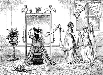 Une Dame mettant son bonnet, juin 1795