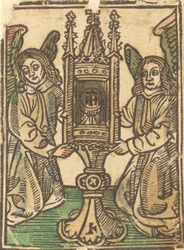 Un ostensoir tenu par deux anges, 1495-1500