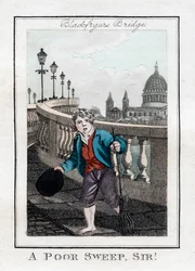 Un pauvre balayeur, monsieur!, Pont de Blackfriars, Londres, 1805