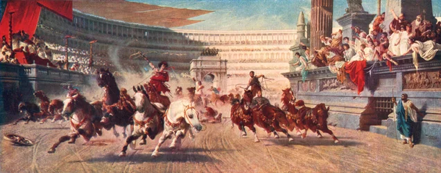 Une course de chars romaine, le Circus Maximus, XXe siècle