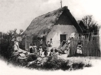 Une cabane sud-américaine, vers 1900