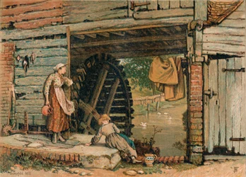 Un moulin à eau du Surrey, milieu-fin du 19e siècle