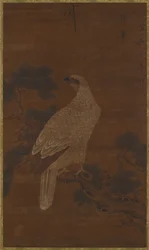 Un aigle blanc sur une branche de pin, dynastie Ming ou Qing, 17ème siècle