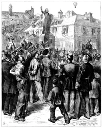 Un ballon de Paris passant au-dessus de Versailles, Guerre franco-prussienne, 1870-1871