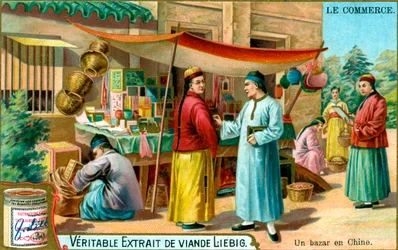 Un bazar en Chine, vers 1900