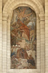 Un cardinal bénissant les malades