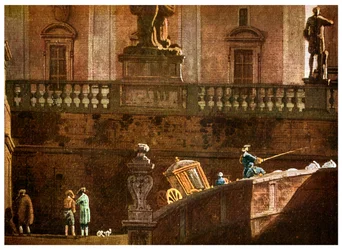 Une calèche à Rome, XVIIIe siècle