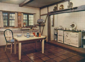 Cuisine de ferme redessinée par Mme Darcy Braddell, Londres, 1936