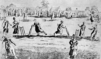 Match de cricket féminin, Newington Green, Islington, Londres, 1811 1912