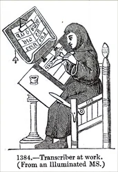 Un moine illuminant un manuscrit
